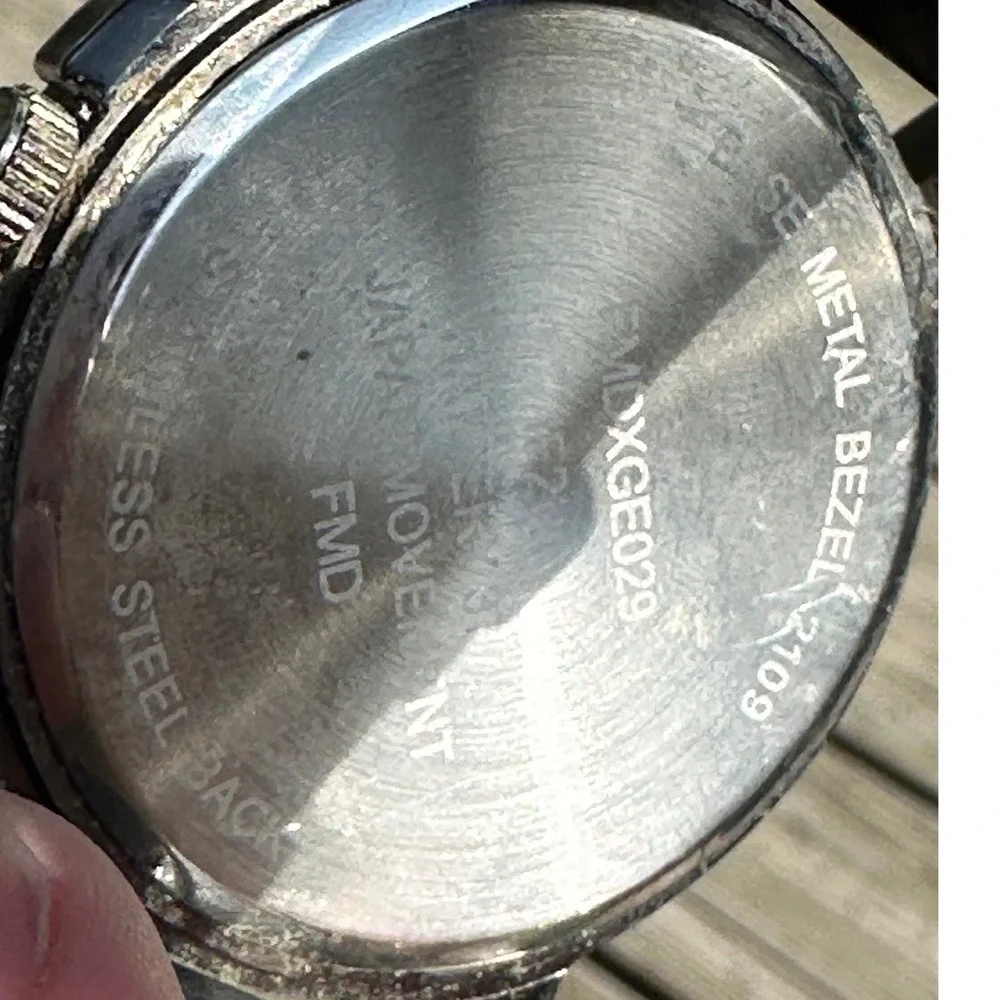 FMD Mens Watch Black Dial Roman Numerals FMDXGE029 Japan Movement Faux Leather